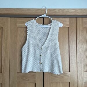 White Stag Ivory Crochet Vest